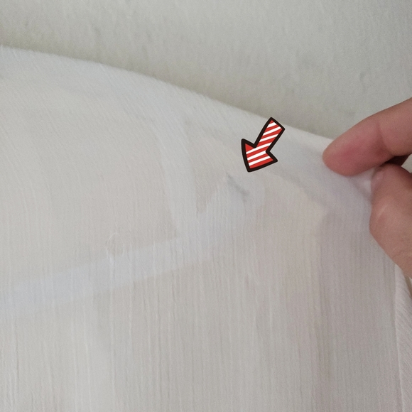 Vintage Gauzy Sheer Cream Blouse 90's Button Down - Picture 12 of 12